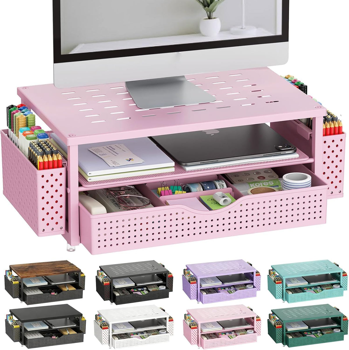 Monitor Riser Organizer with Drawer