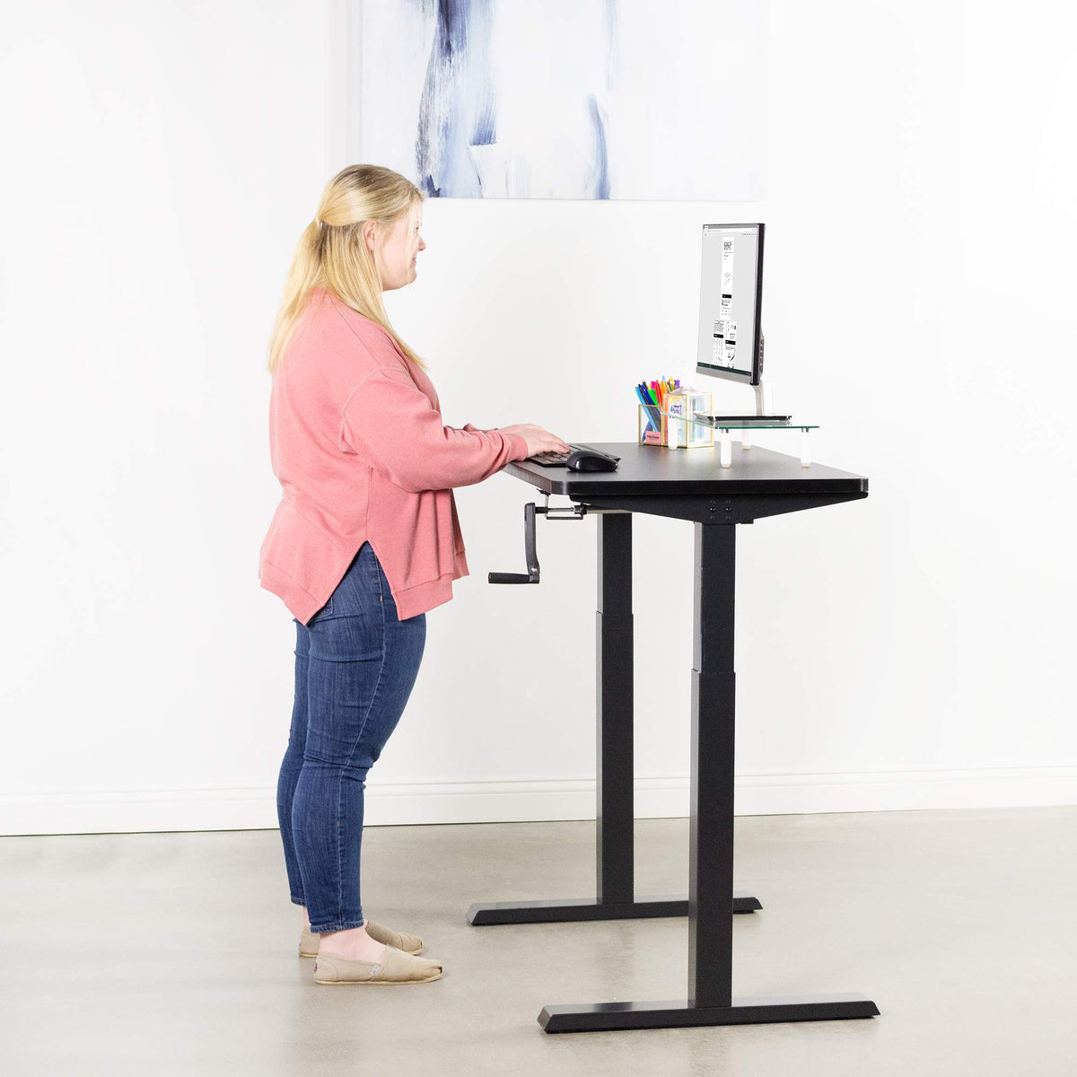 Manual Crank Standing Desk