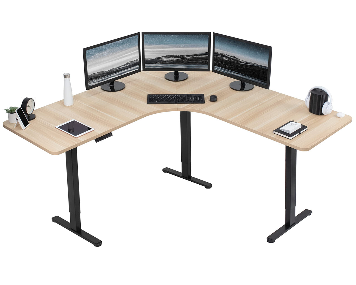 Electric L-Shaped Corner Standing Desk