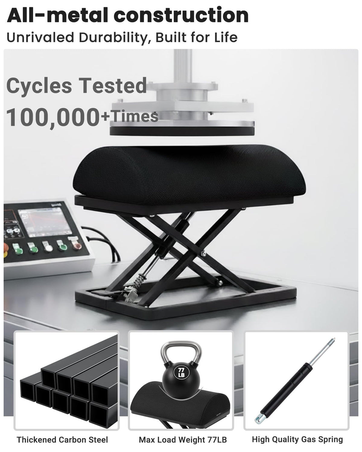Pedal-Adjustable Under-Desk Footrest