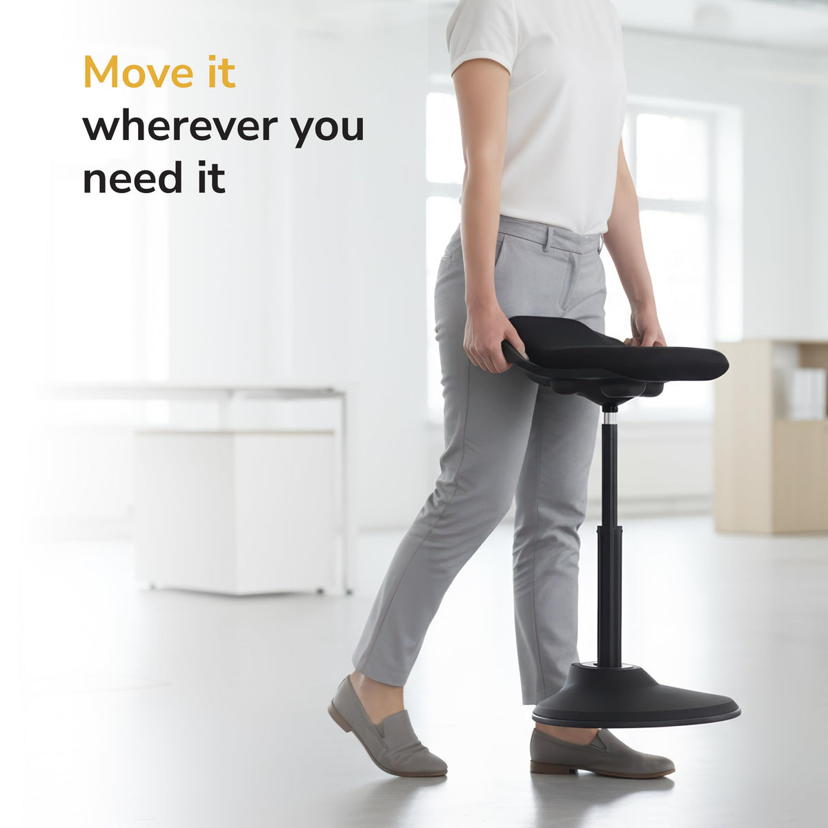 Tilting Sit-Stand Leaning Stool
