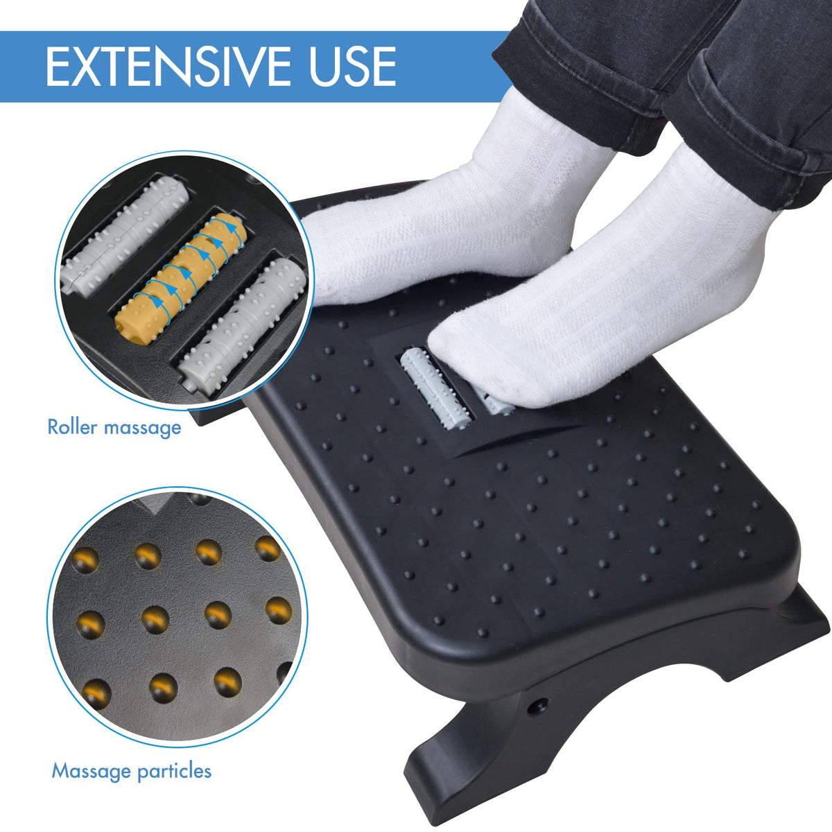 Footrest with Massage Rollers