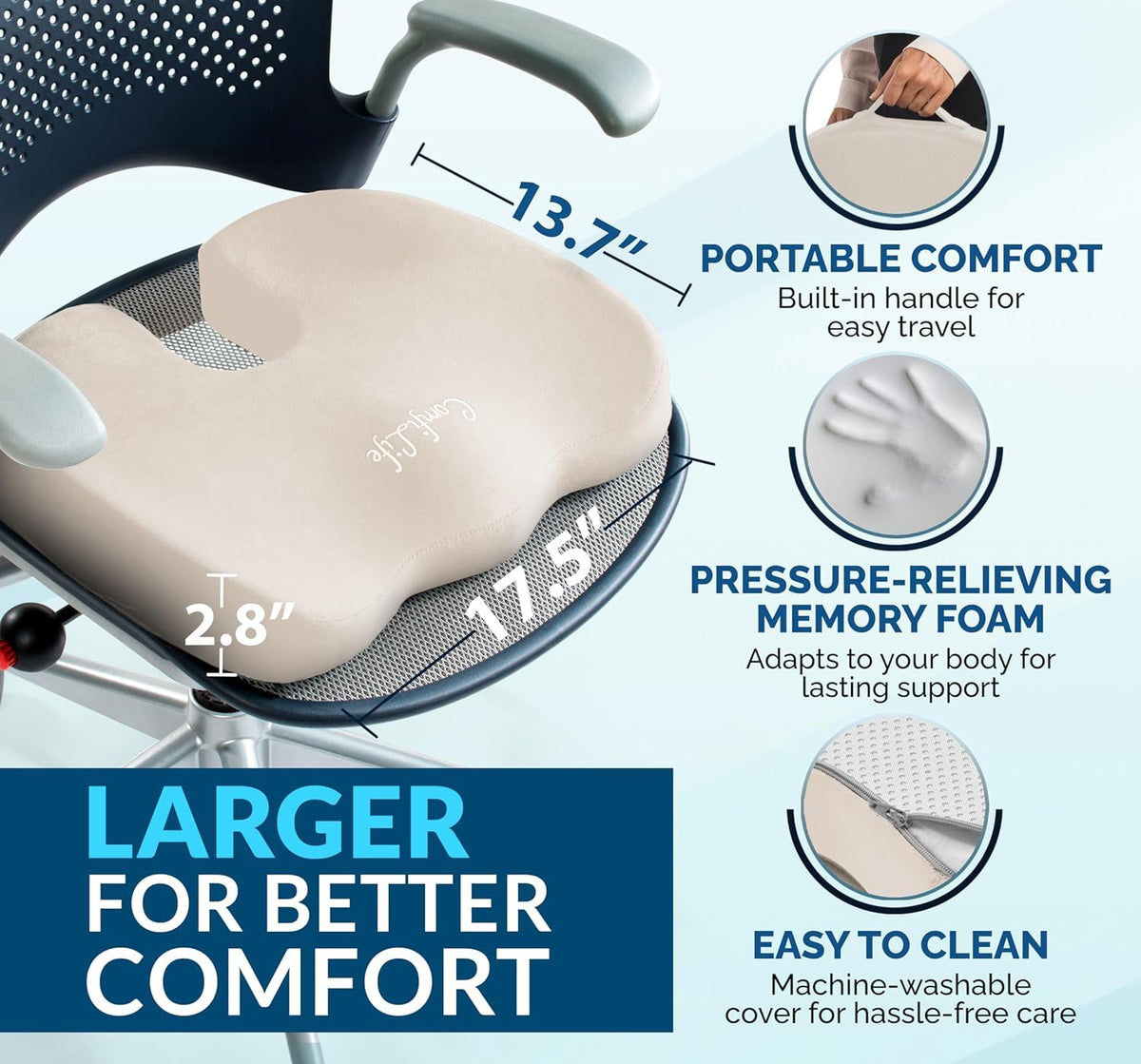 Gel and Memory Foam Support Cushion