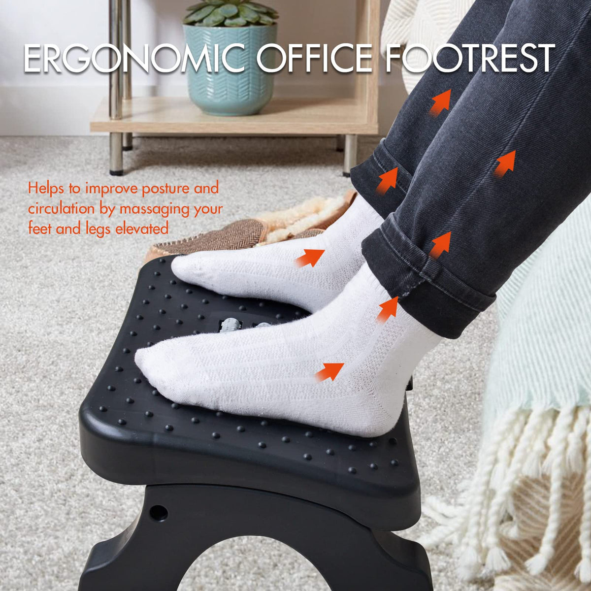 Footrest with Massage Rollers