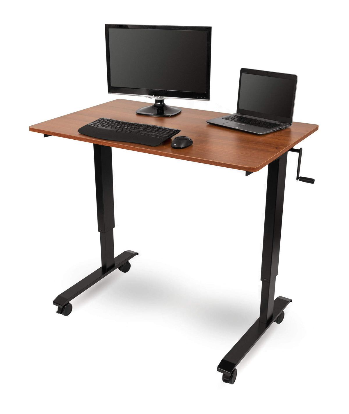 Rolling Hand-Crank Standing Desk