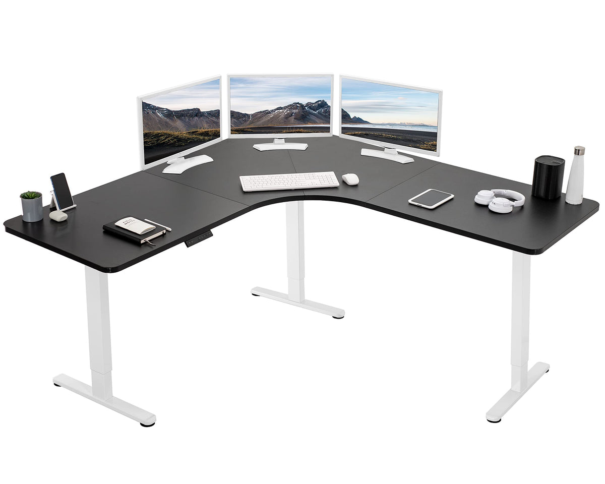 Electric L-Shaped Corner Standing Desk