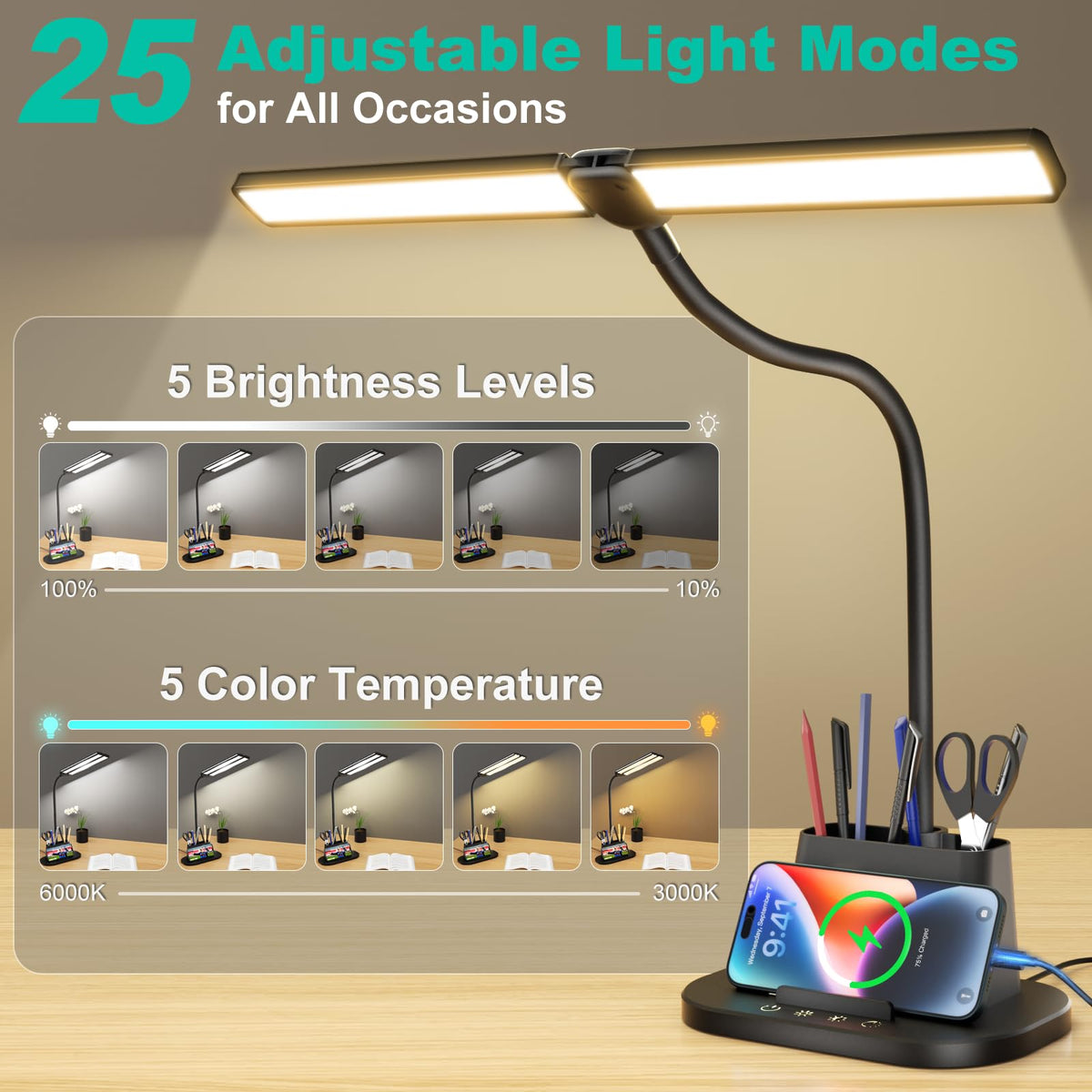 Stepless-Dimming Clamp Desk Lamp
