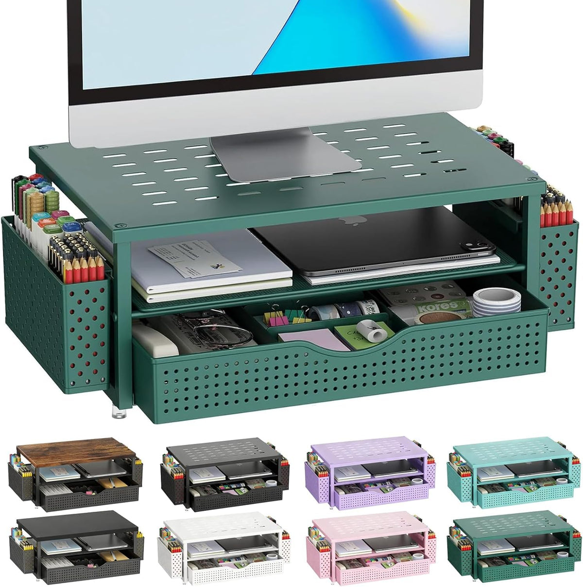 Monitor Riser Organizer with Drawer