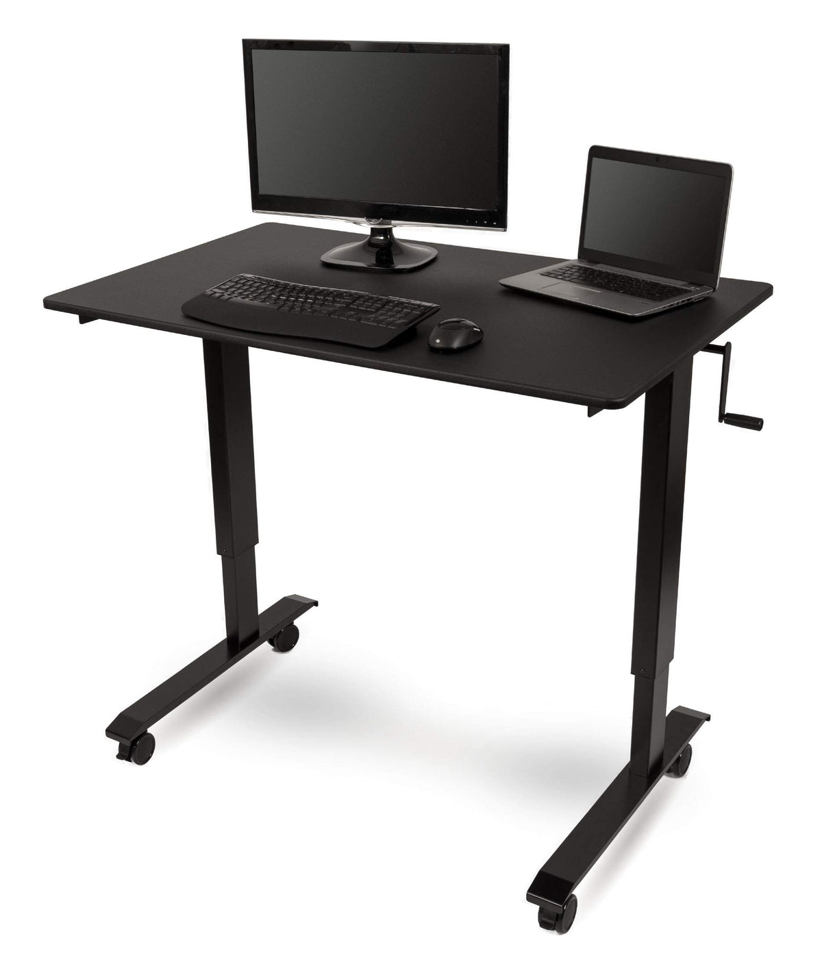 Rolling Hand-Crank Standing Desk