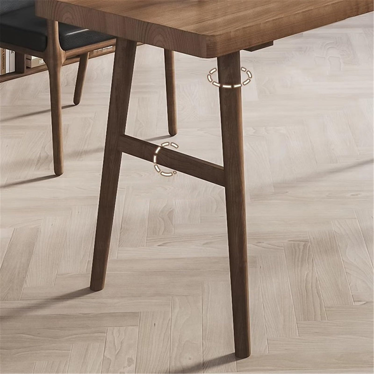 Walnut-Finish Solid Wood Writing Desk