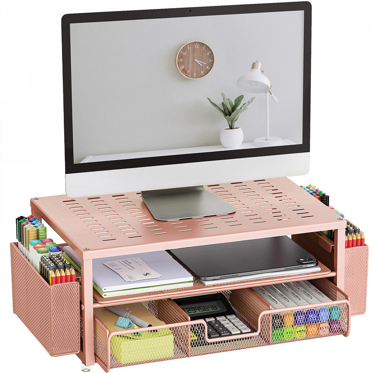 Monitor Riser Organizer with Drawer