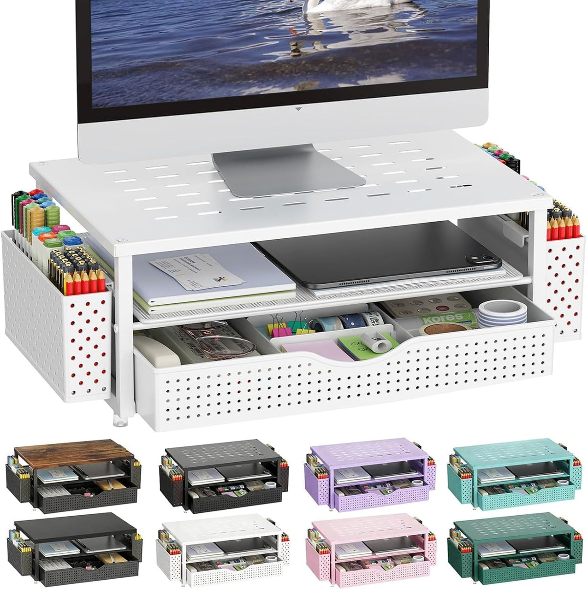 Monitor Riser Organizer with Drawer