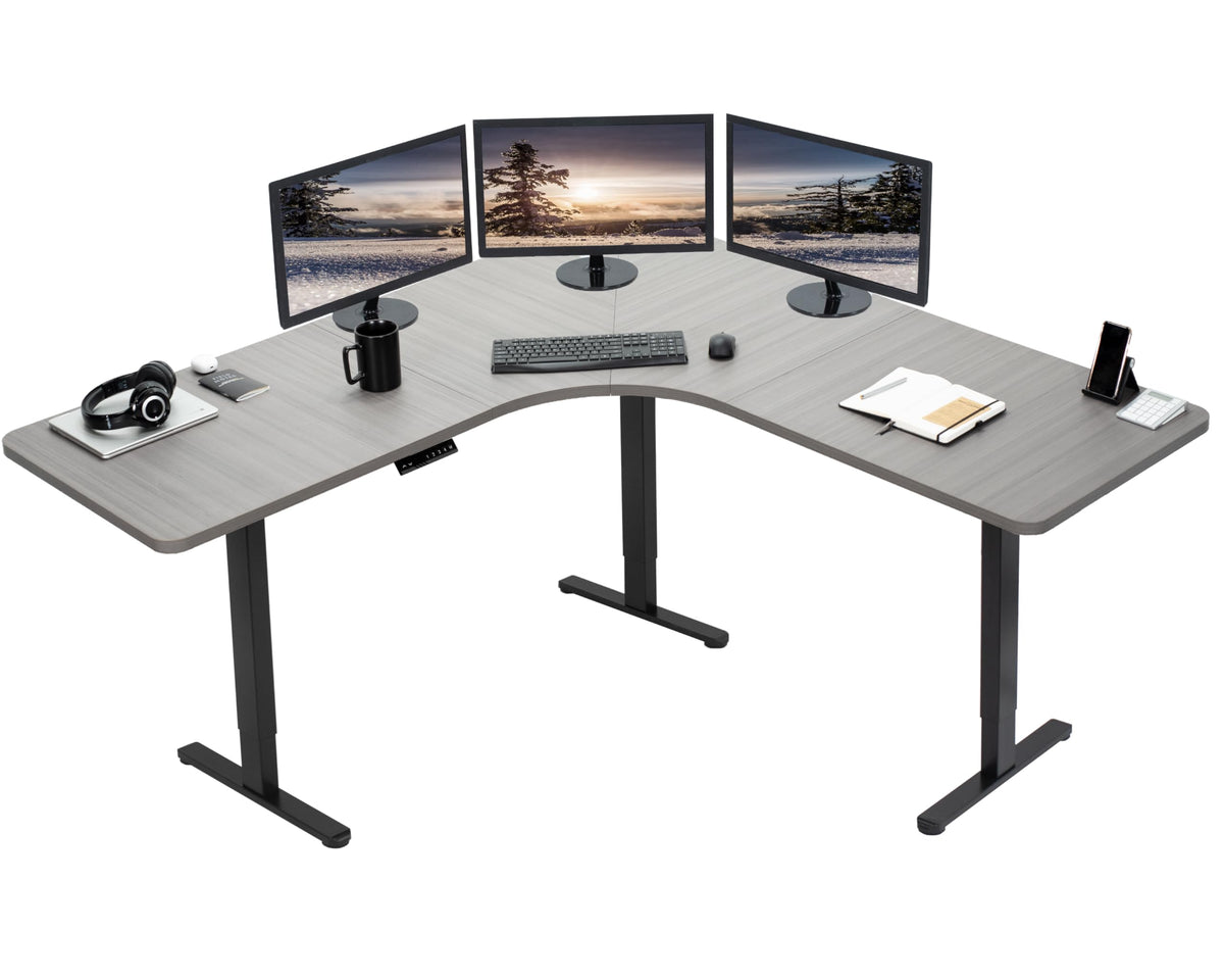 Electric L-Shaped Corner Standing Desk
