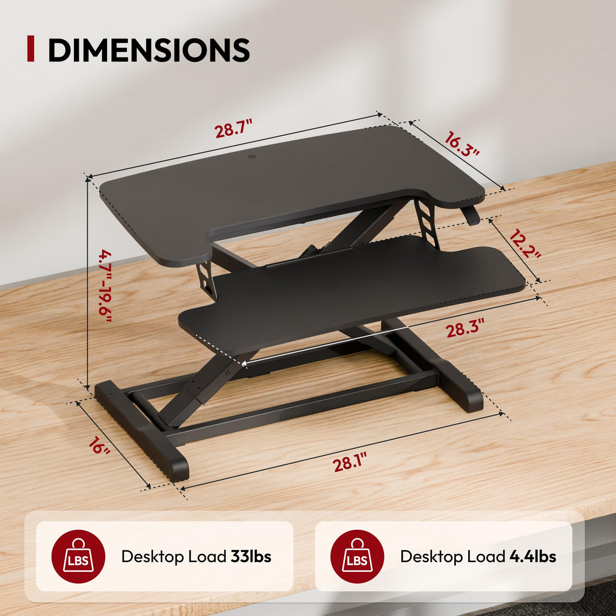 Desk Riser with Wide Keyboard Tray