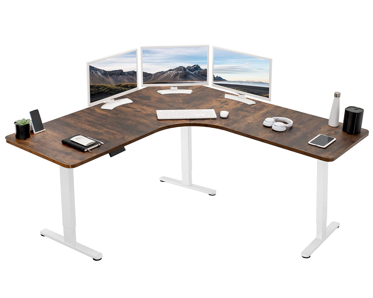 Electric L-Shaped Corner Standing Desk