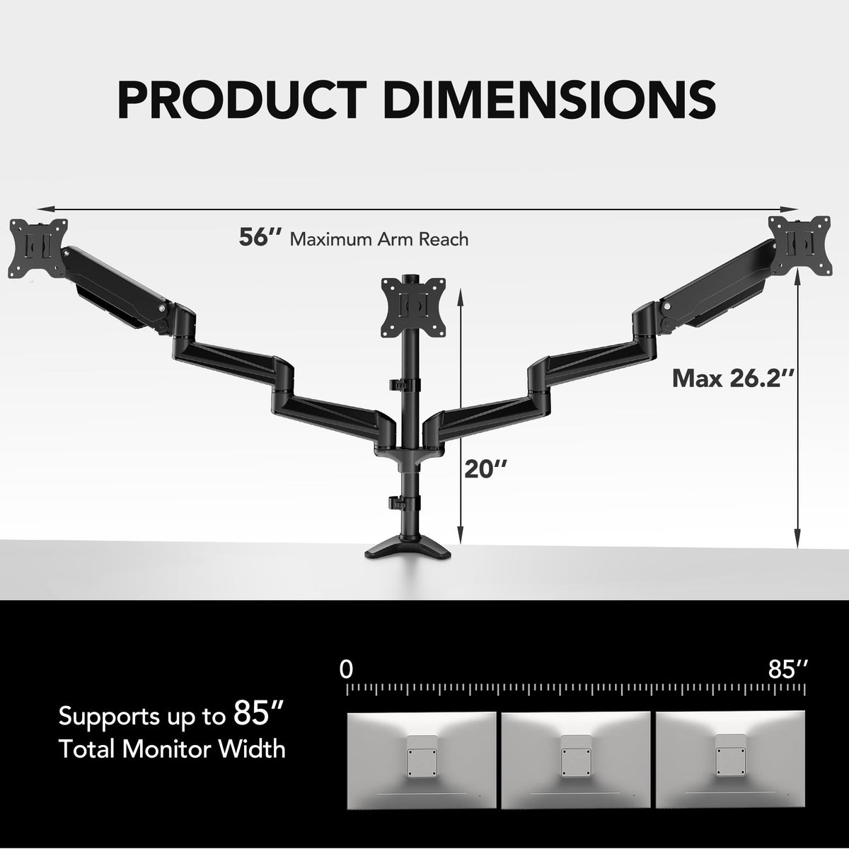 Triple Monitor Desk Mount