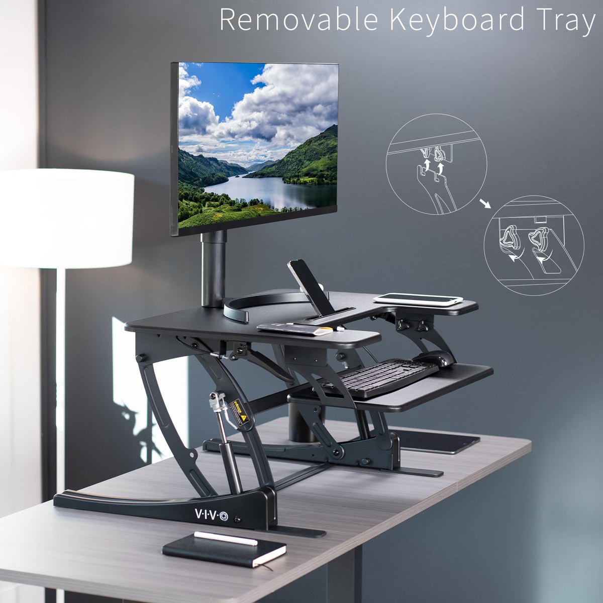 Wide Adjustable Standing Desk Converter