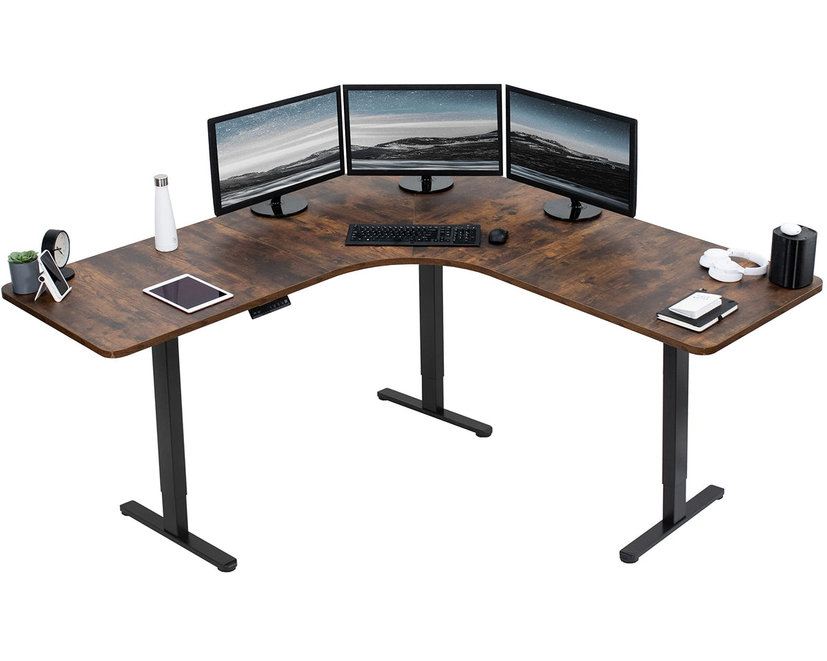 Electric L-Shaped Corner Standing Desk