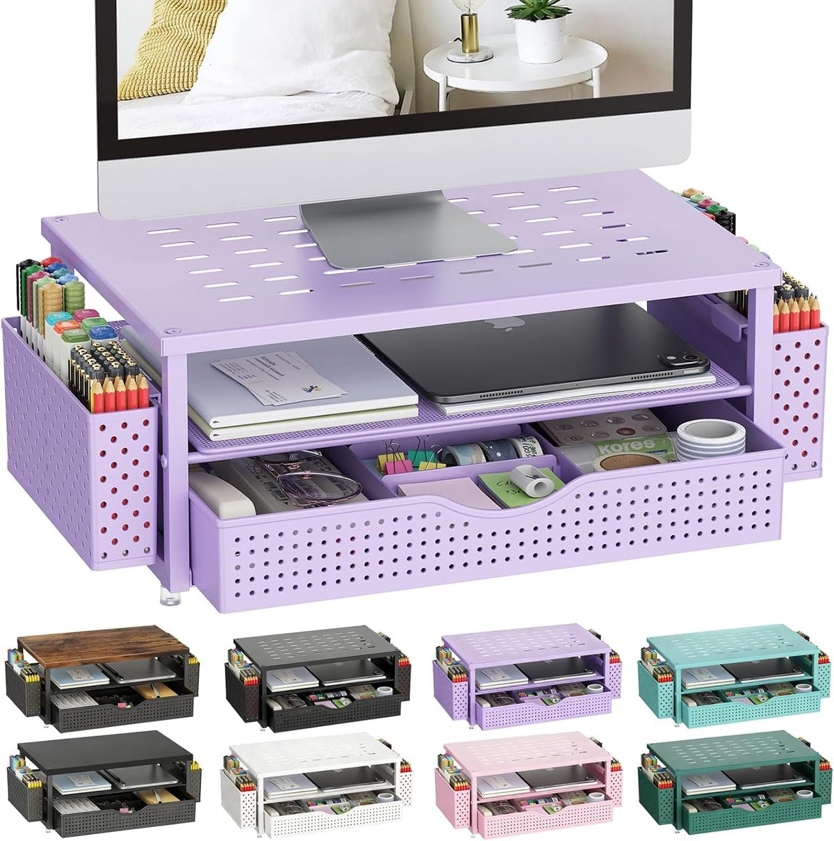 Monitor Riser Organizer with Drawer