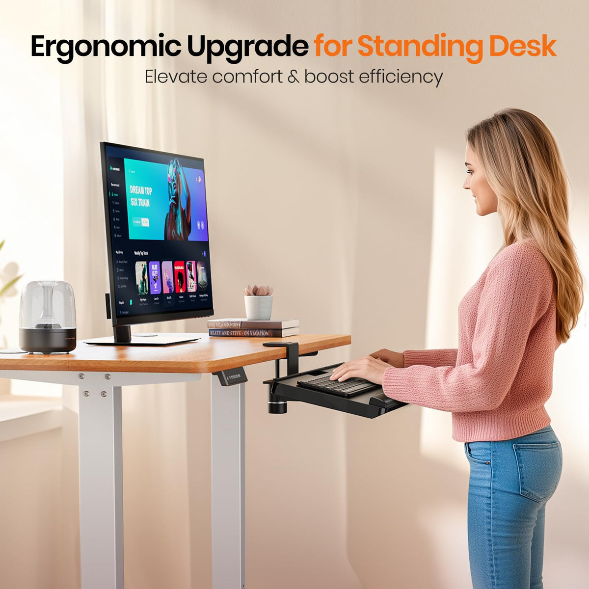 Rotating Under-Desk Keyboard Tray