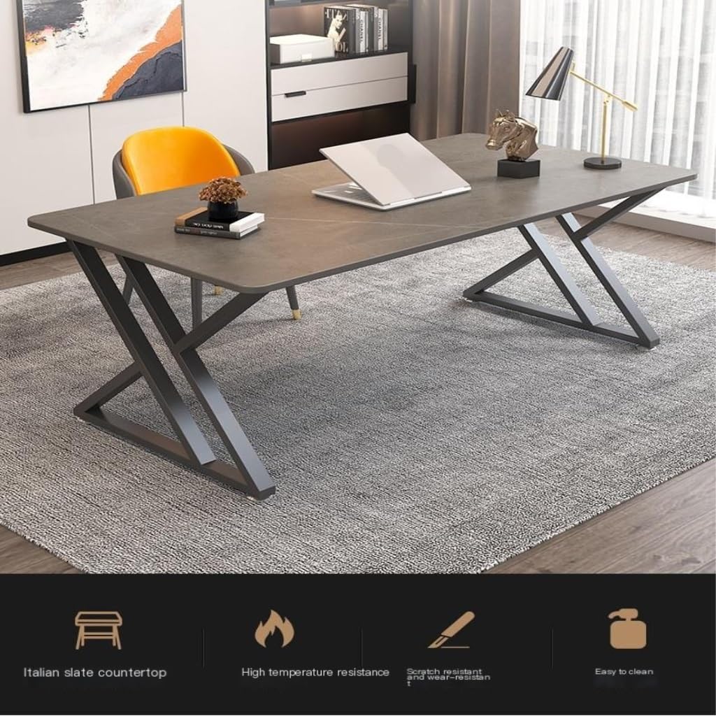 Fixed-Height Gray Computer Desk