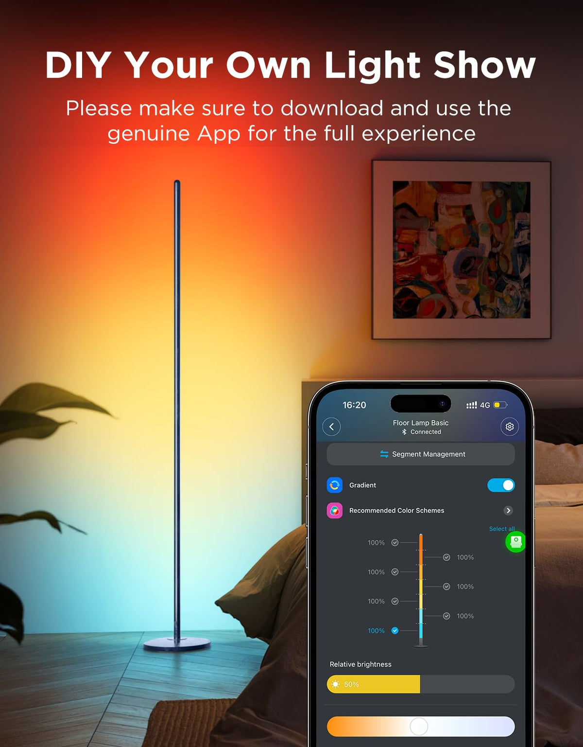 RGBIC Smart Corner Floor Lamp