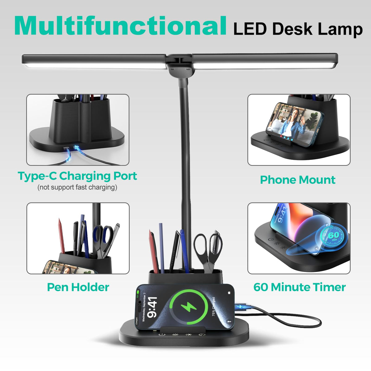 Stepless-Dimming Clamp Desk Lamp