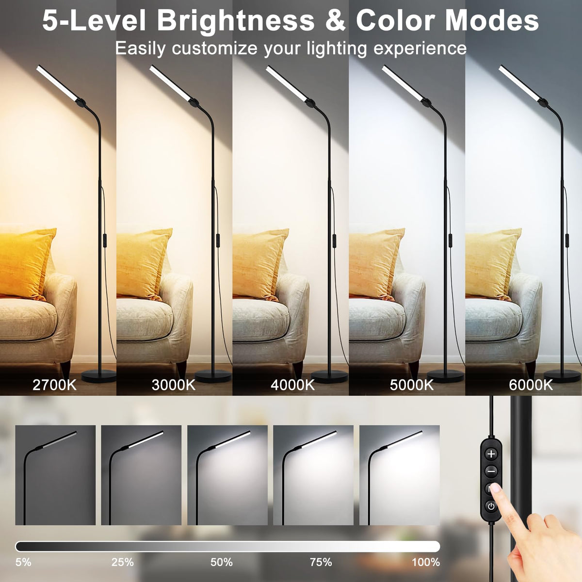 Dimmable LED Floor Lamp