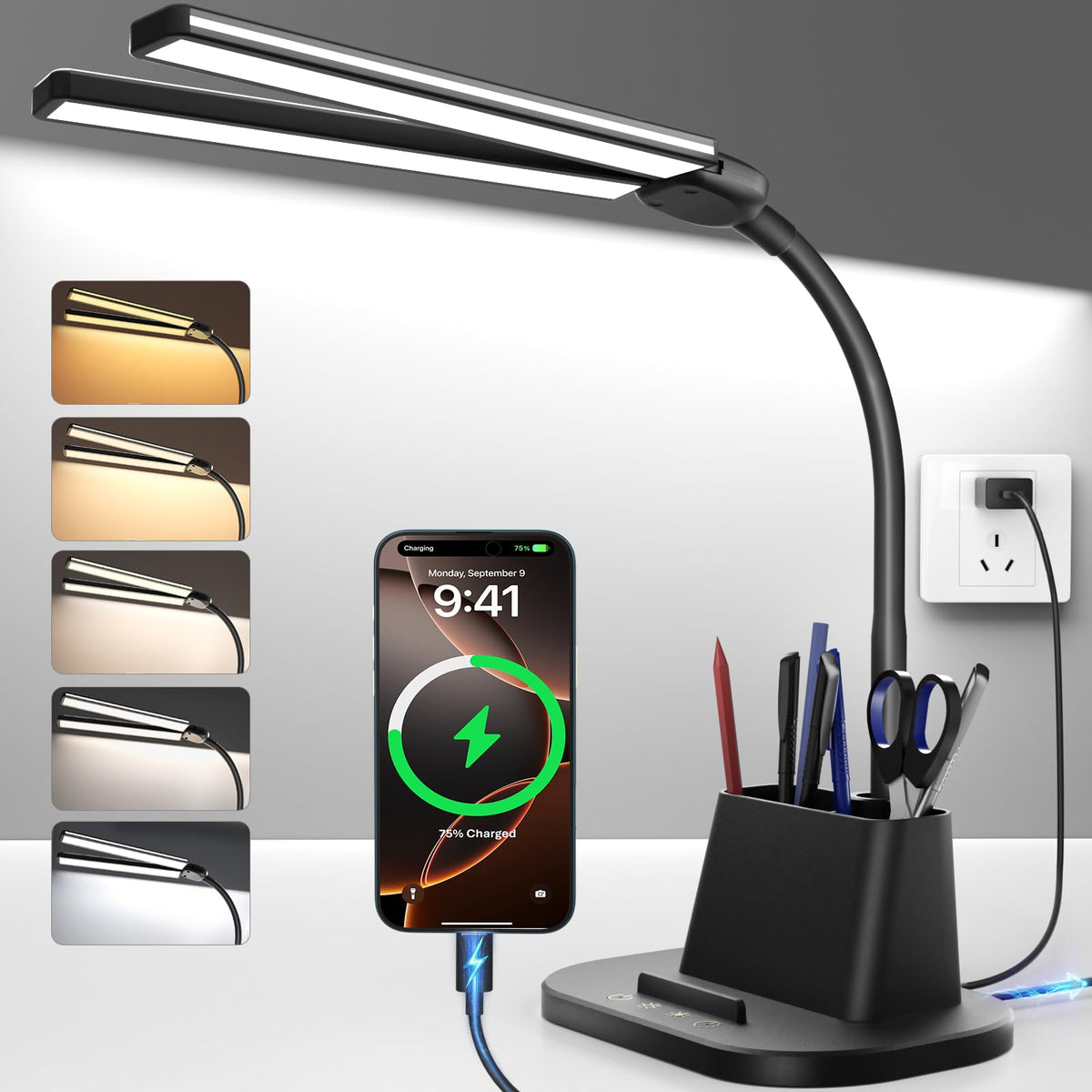 Stepless-Dimming Clamp Desk Lamp