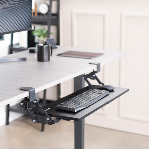Clamp-On Adjustable Keyboard Tray