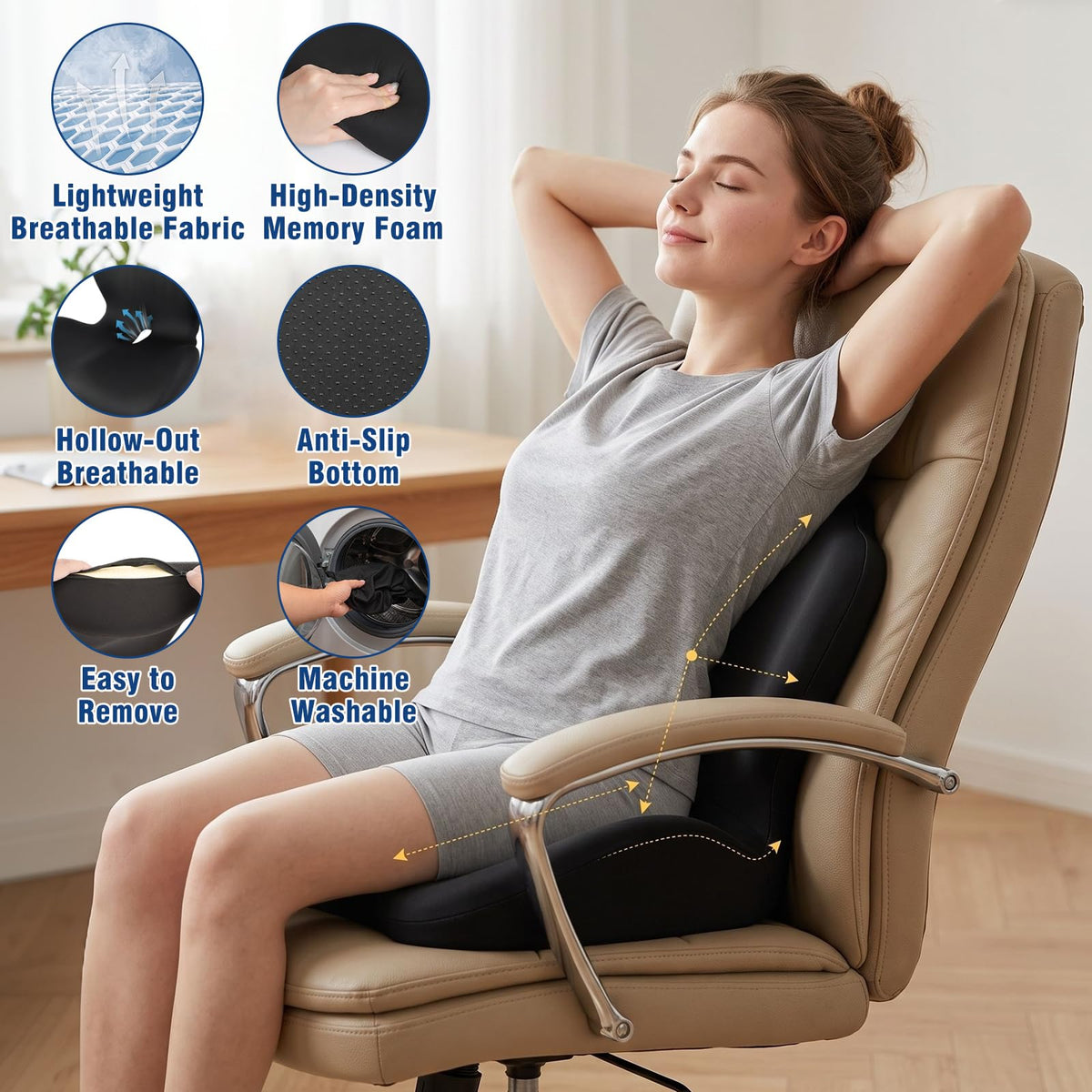 Seat Cushion with Lumbar Support