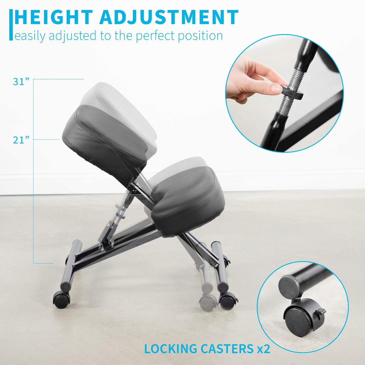 Vinyl-Cushioned Kneeling Chair