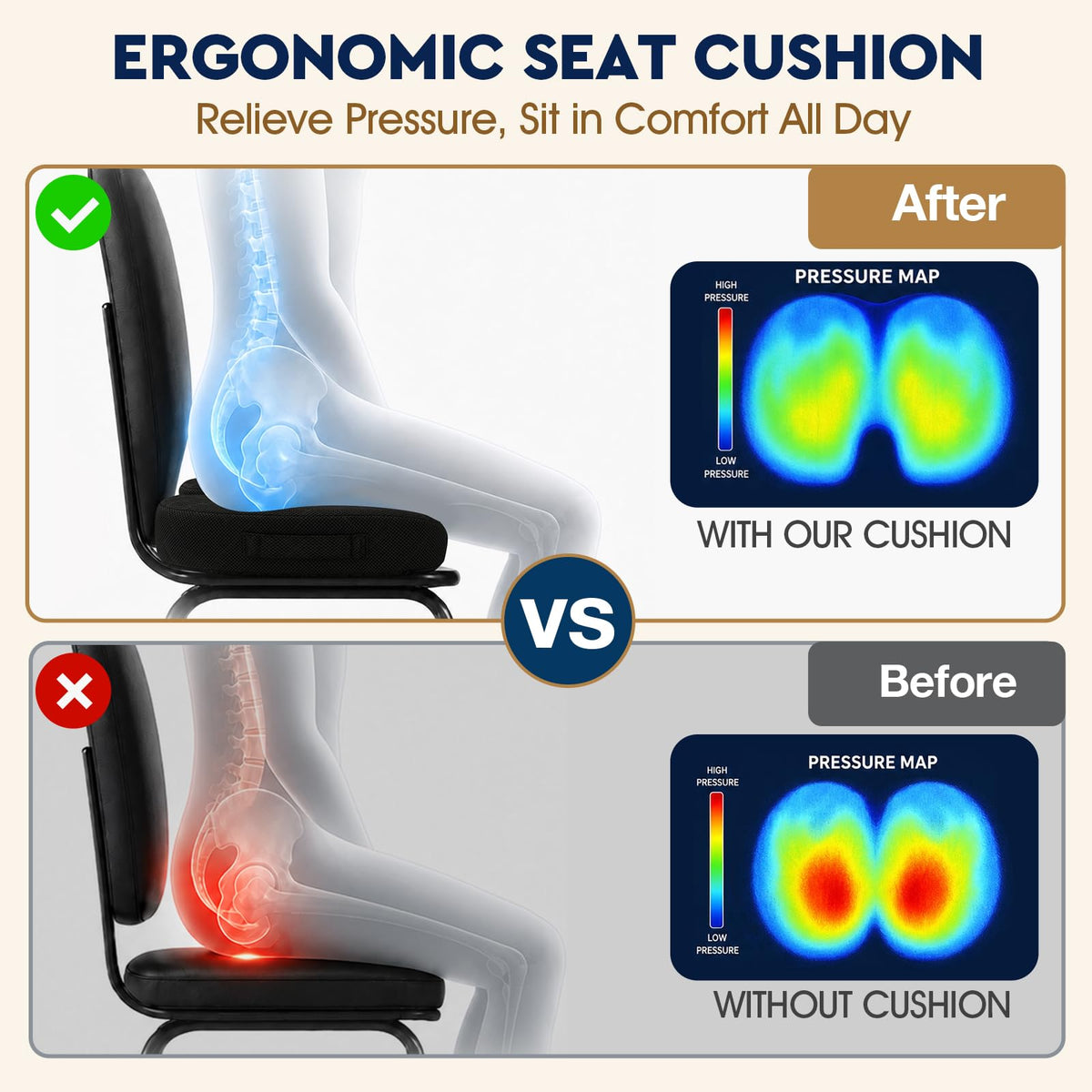U-Shaped Memory Foam Seat Cushion