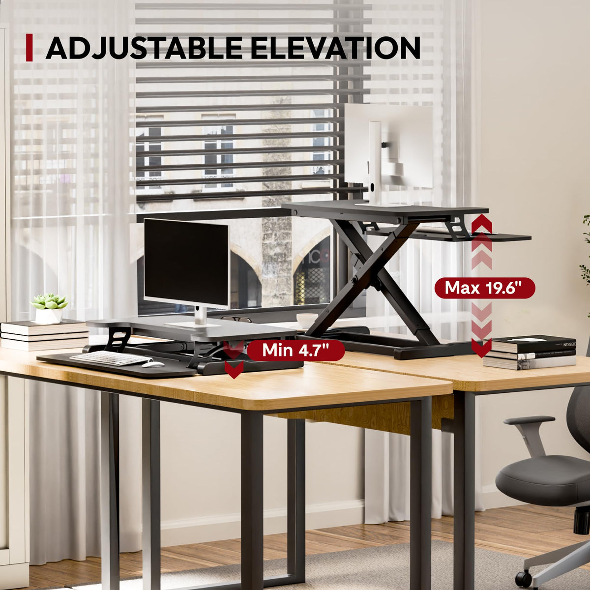 Desk Riser with Wide Keyboard Tray