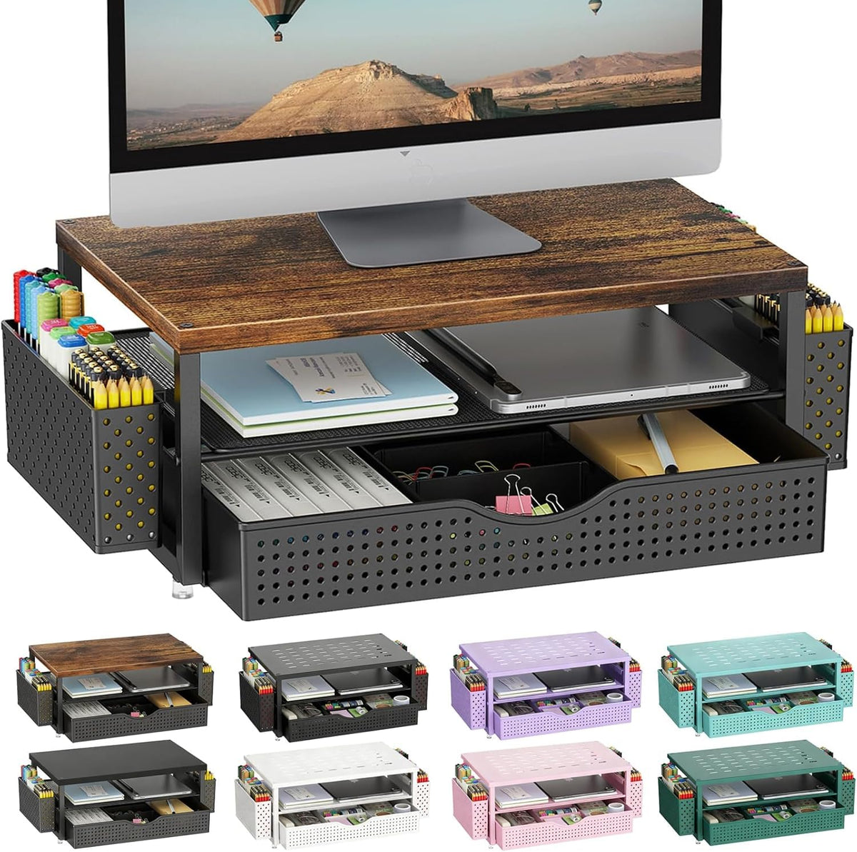 Monitor Riser Organizer with Drawer
