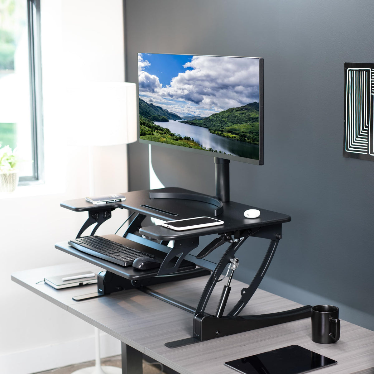 Wide Adjustable Standing Desk Converter