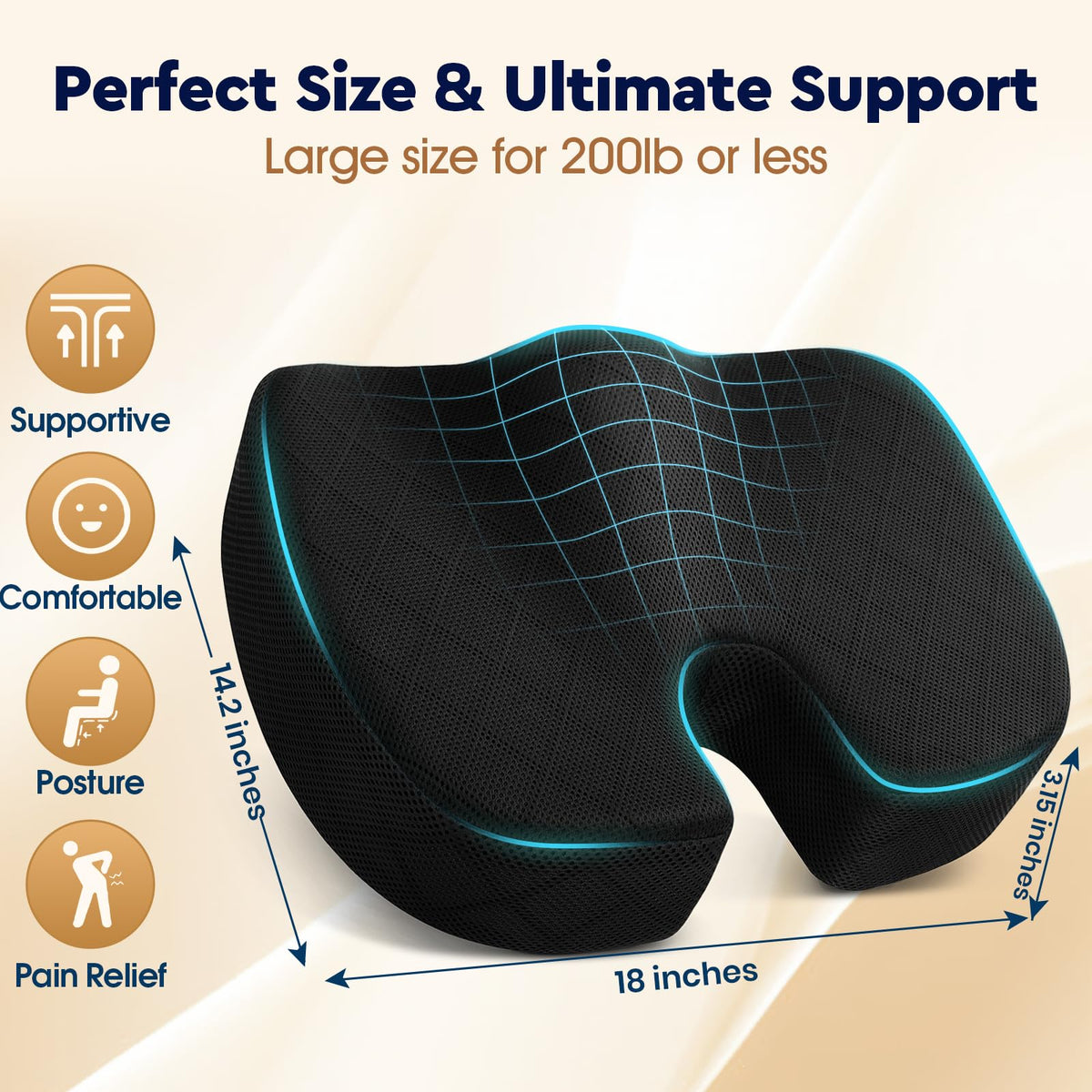 U-Shaped Memory Foam Seat Cushion