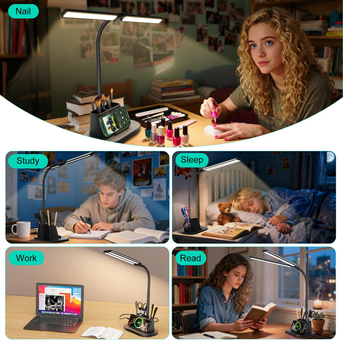 Stepless-Dimming Clamp Desk Lamp