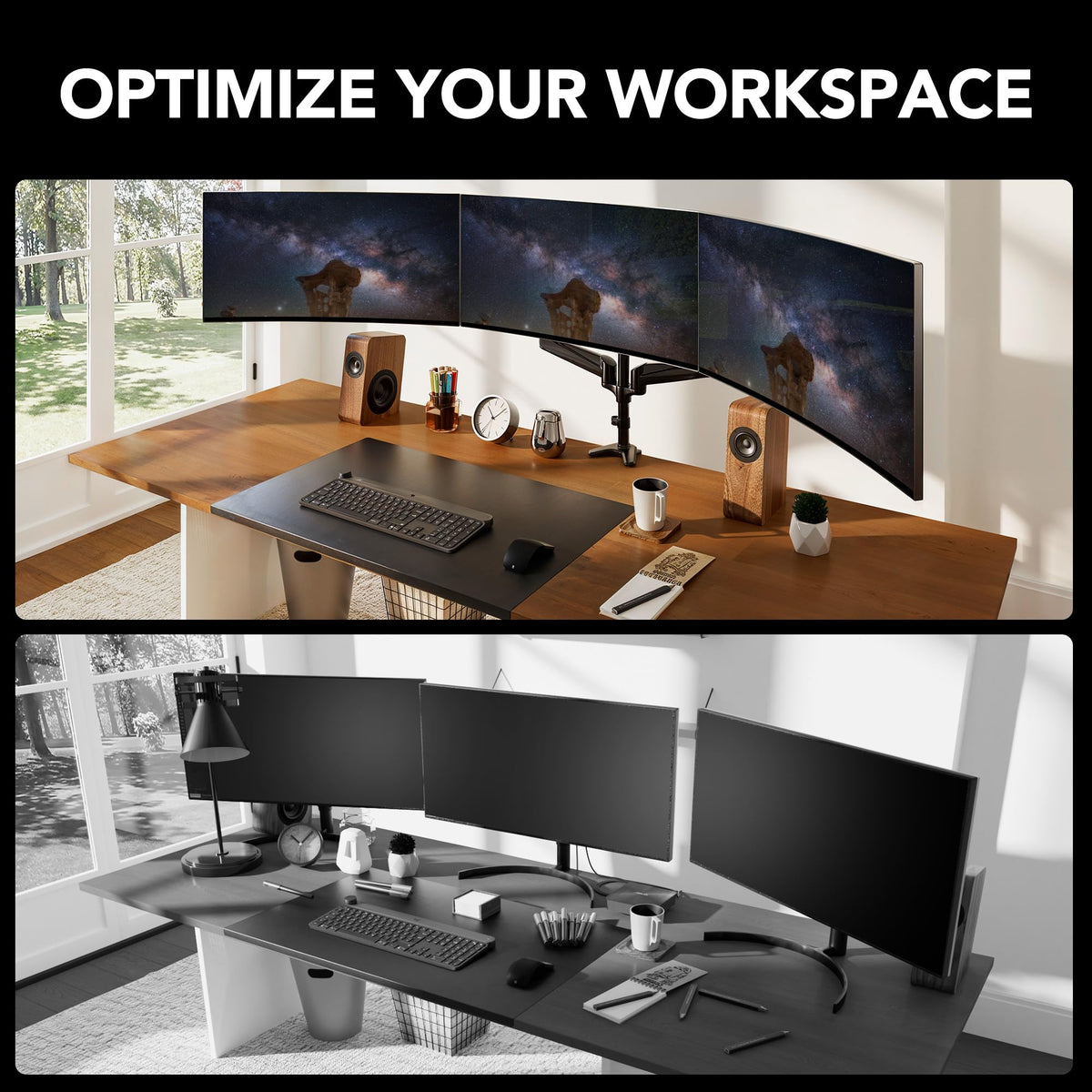 Triple Monitor Desk Mount