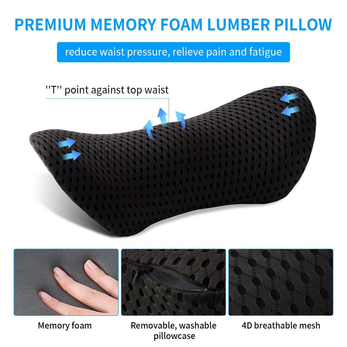Memory Foam Lumbar Support Pillow