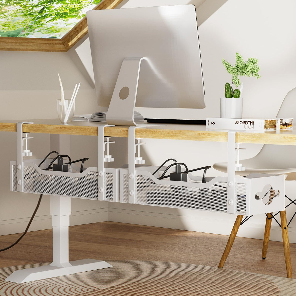 Under-Desk Wire Organizer Rack