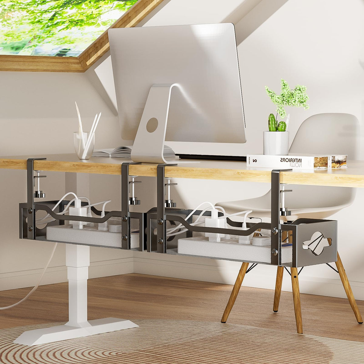 Under-Desk Wire Organizer Rack