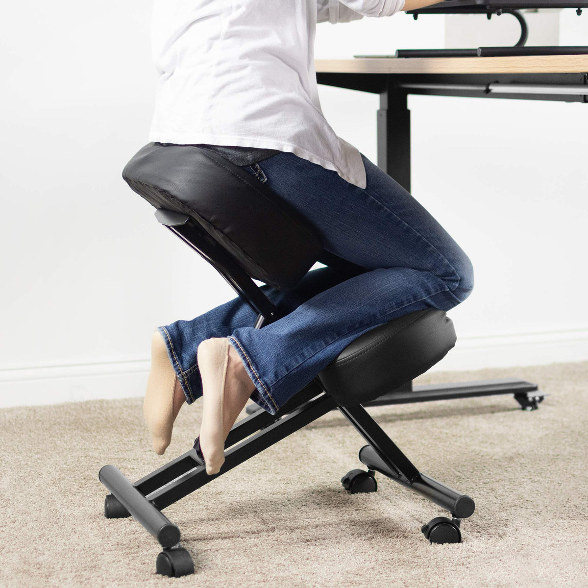 Vinyl-Cushioned Kneeling Chair