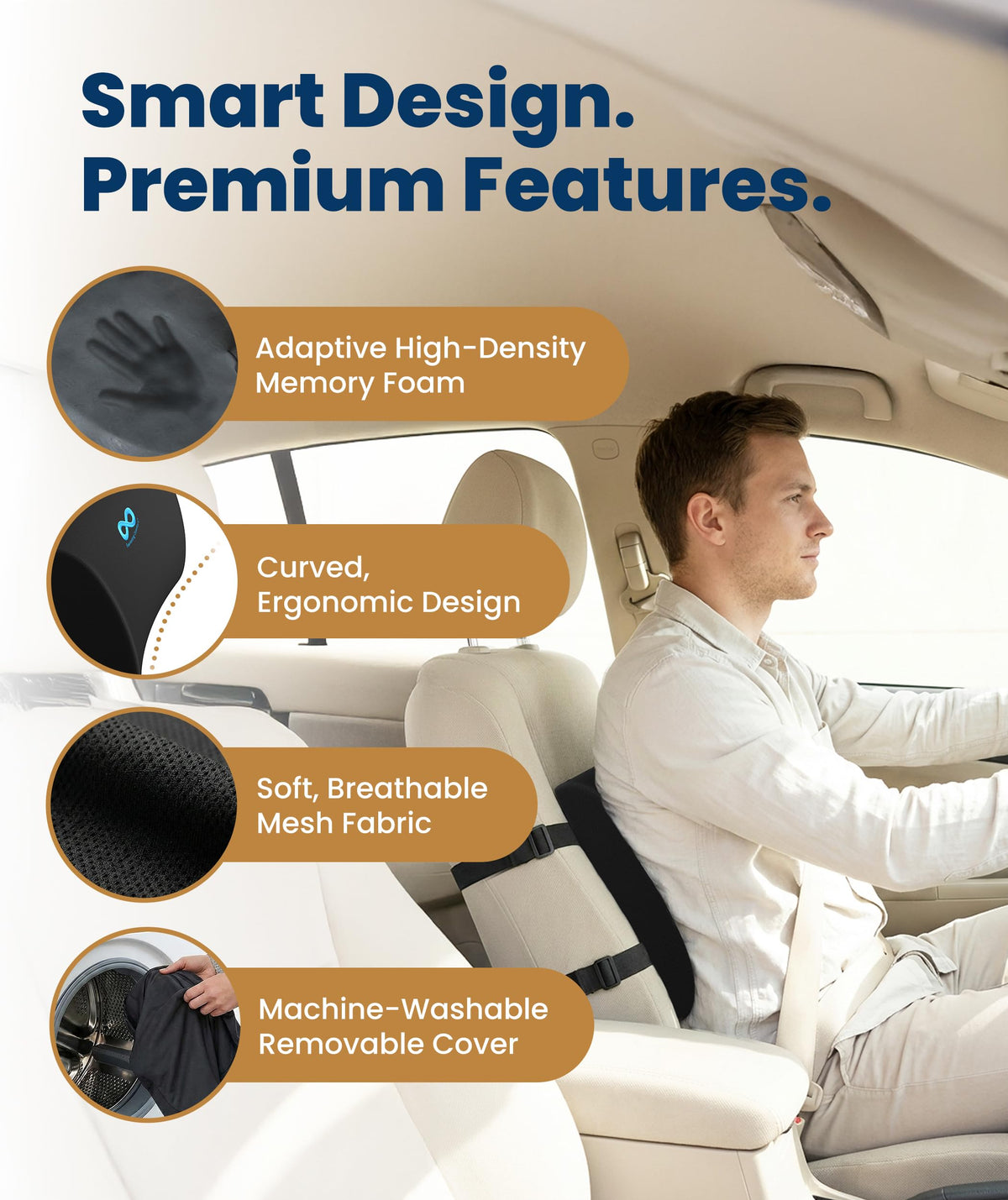 Contoured Lumbar Support Pillow