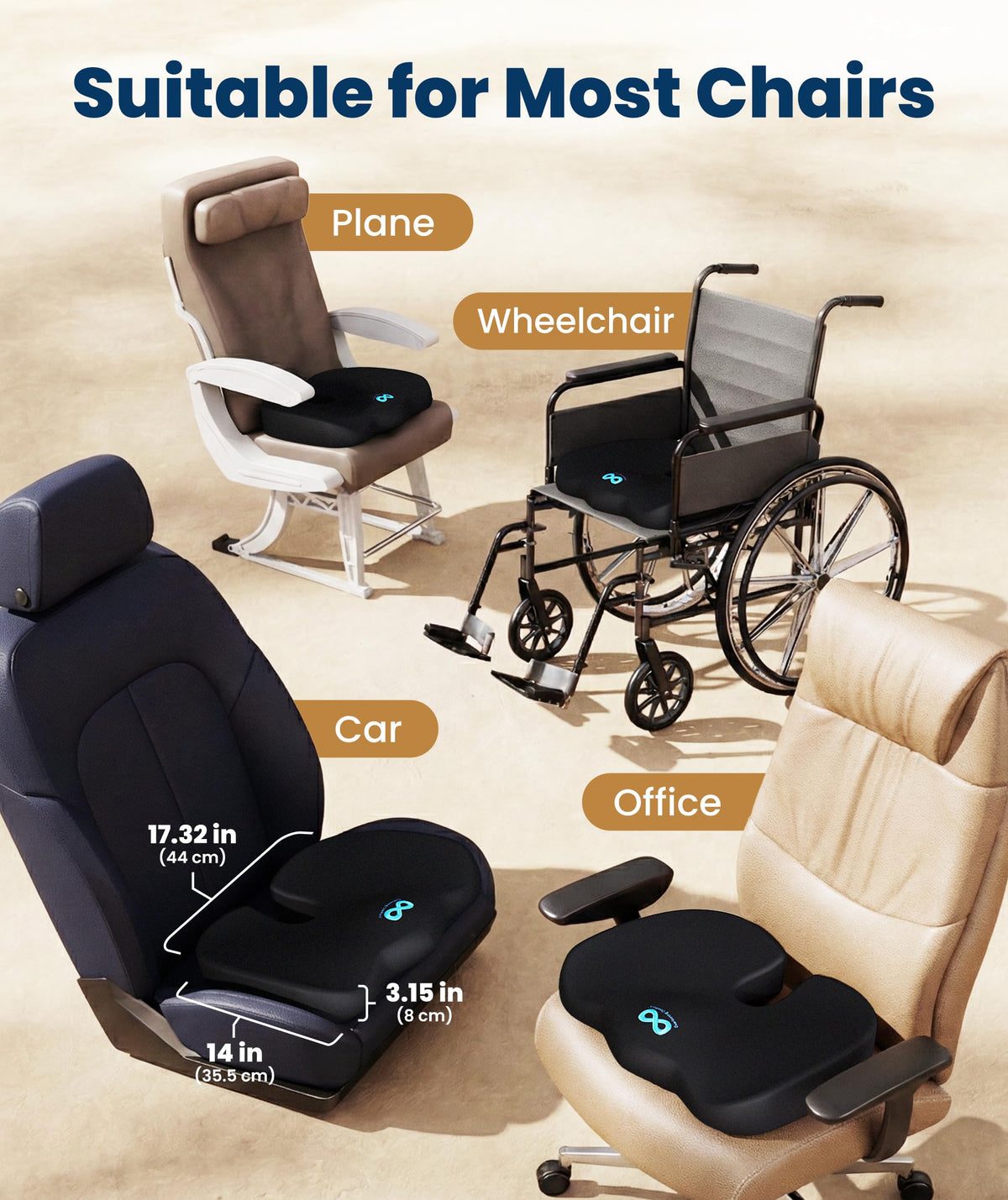 Memory Foam Seat Cushion with Airflow Options