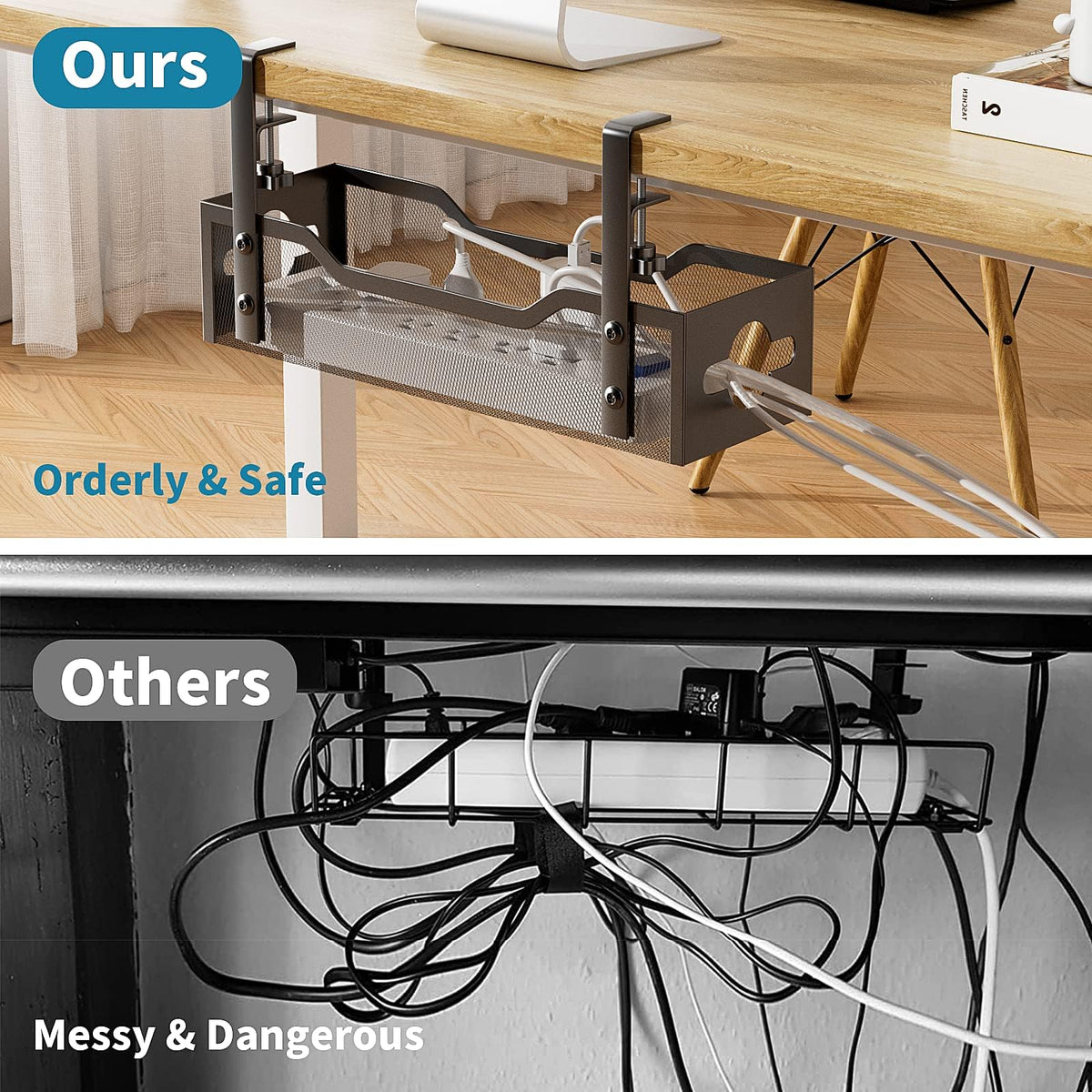 Under-Desk Wire Organizer Rack
