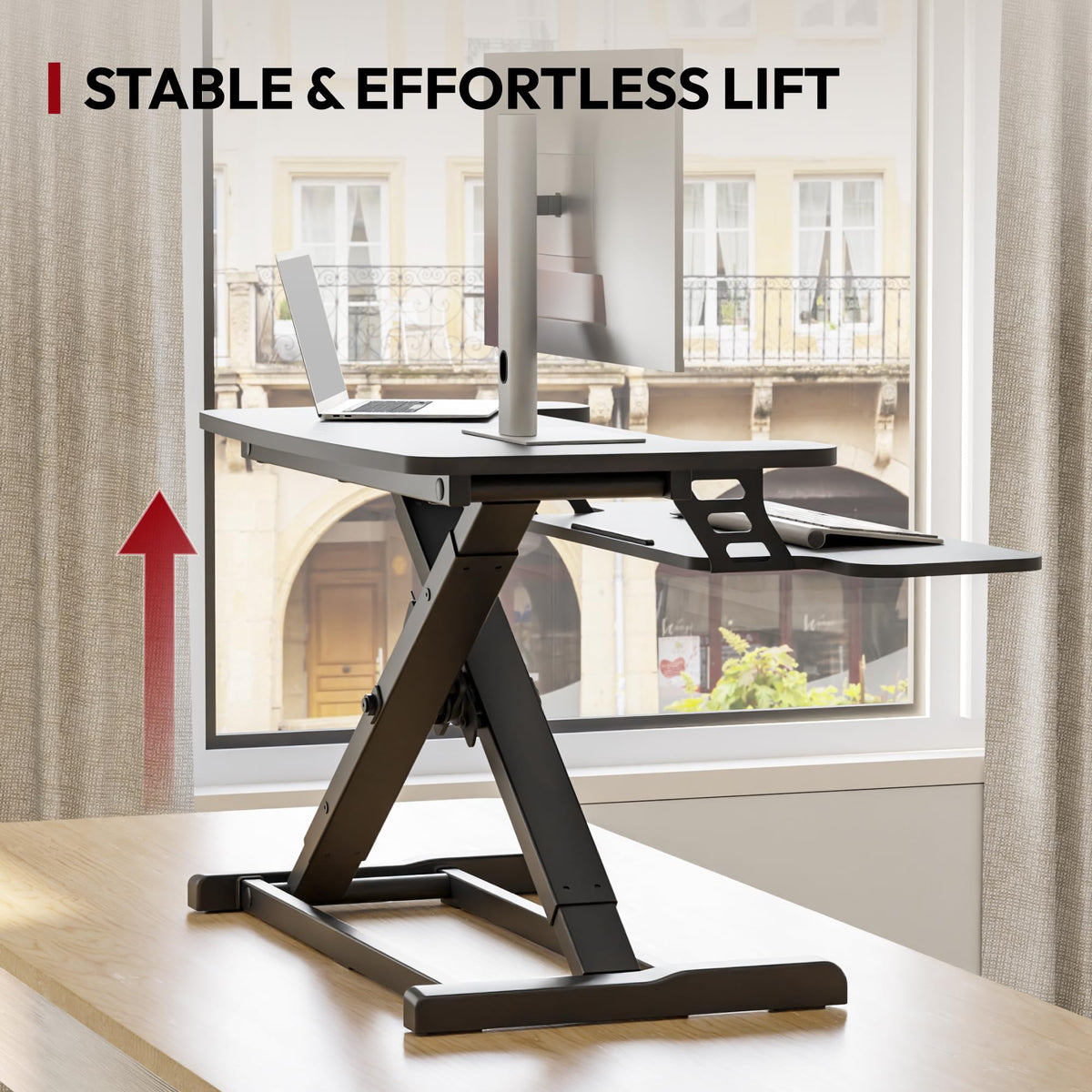 Desk Riser with Wide Keyboard Tray