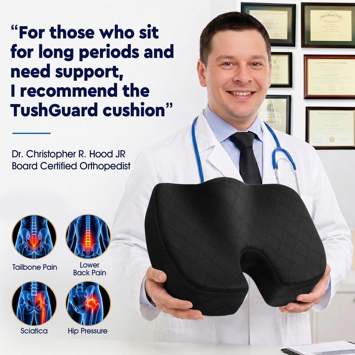 U-Shaped Memory Foam Seat Cushion
