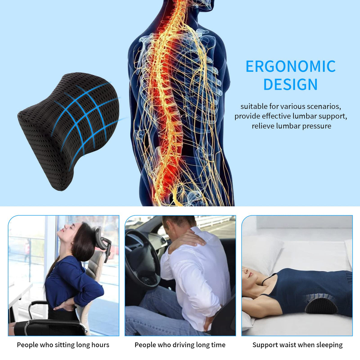 Memory Foam Lumbar Support Pillow