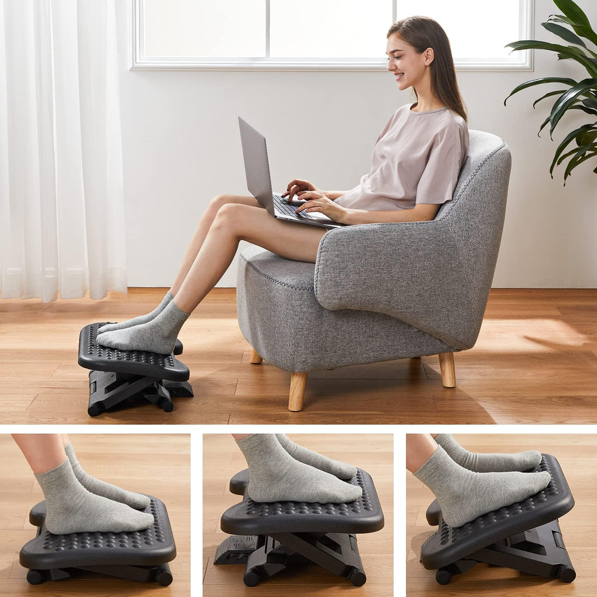 Three-Height Tilting Desk Footrest